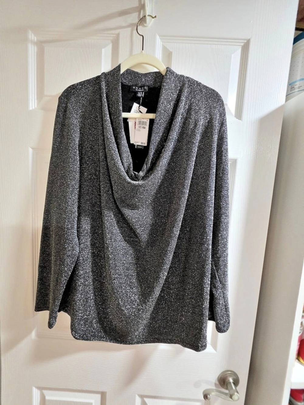 New With Tags-Grace the perfect fit Metallic Cowl Neck Tunic Top -Size 1x 15